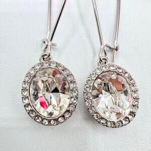 Swarovski Crystal Halo Earrings Swan Signed Wedding Bridal Pageant Gala Bride